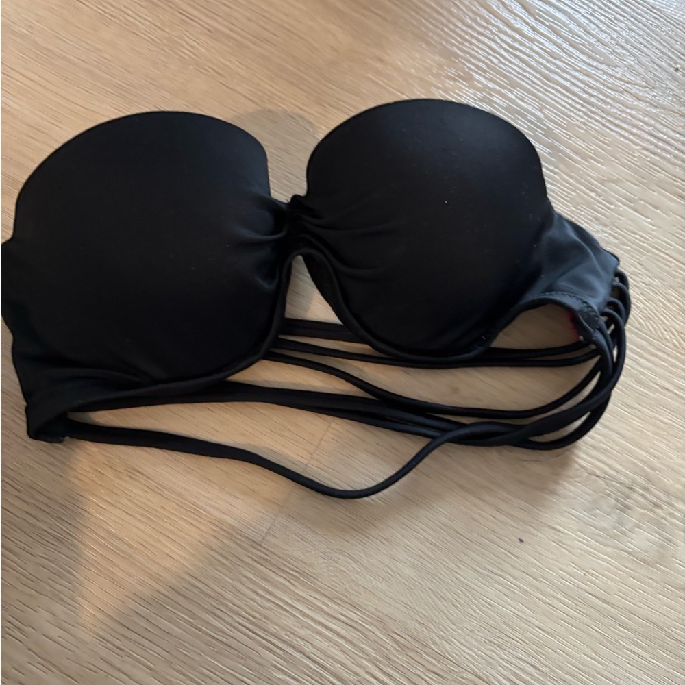 Black Strapless Bikini Top